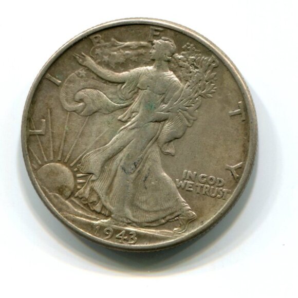 1943 USA Walking Liberty Half Dollar Coin (l10) - Picture 2 of 2